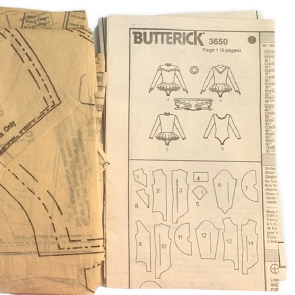 Butterick Sewing Pattern #3650 Girl’s Dance Skate Costume Size 7-9-10 - EUC - Picture 5 of 6